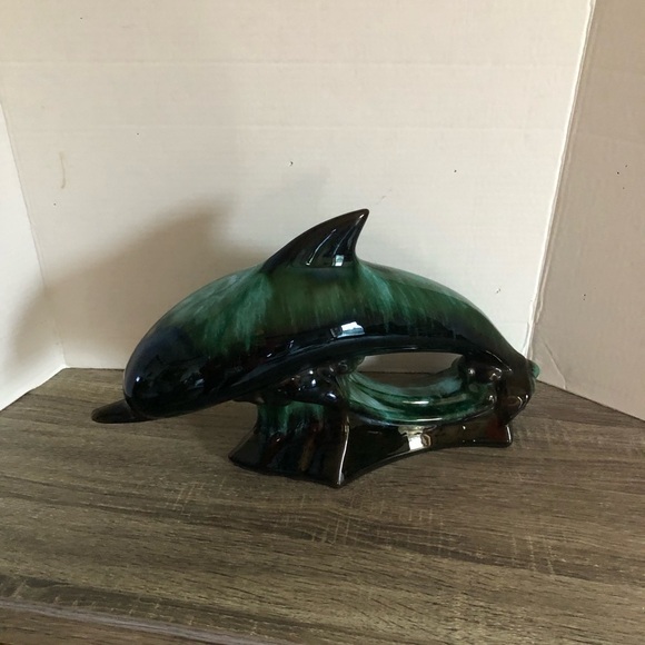 Vtg Large Blue Mountain Pottery Dolphin - Picture 2 of 11